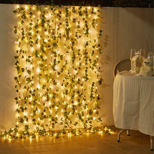 Fairy Flower Green Vine & Leaf String Lights
