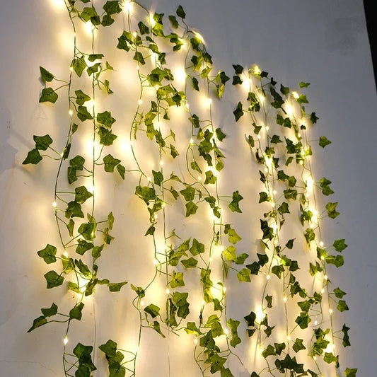 Fairy Flower Green Vine & Leaf String Lights