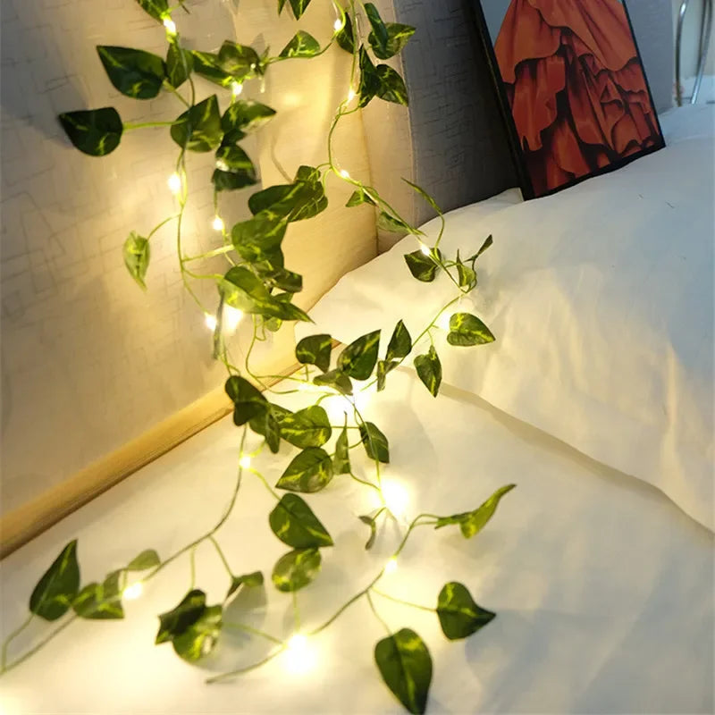 Fairy Flower Green Vine & Leaf String Lights