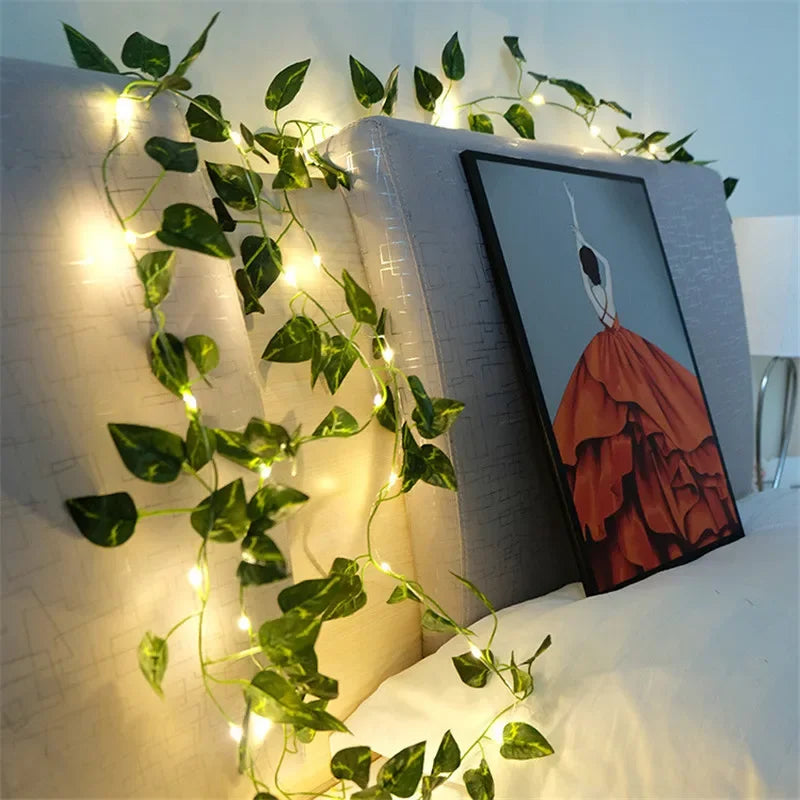 Fairy Flower Green Vine & Leaf String Lights