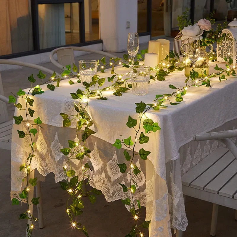 Fairy Flower Green Vine & Leaf String Lights