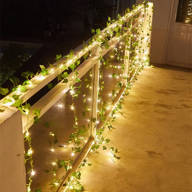 Fairy Flower Green Vine & Leaf String Lights
