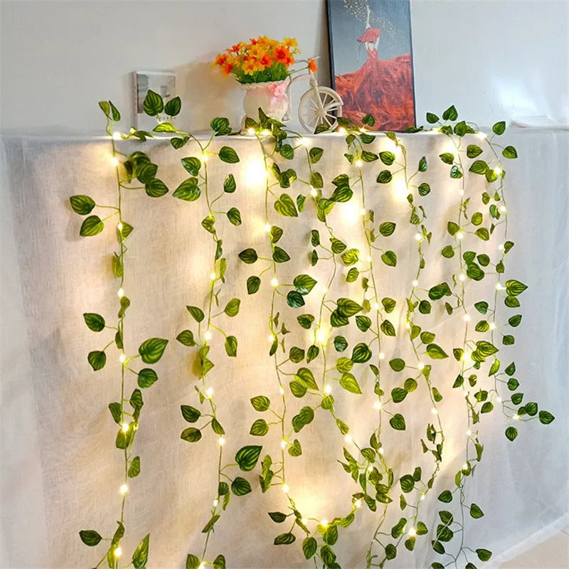 Fairy Flower Green Vine & Leaf String Lights